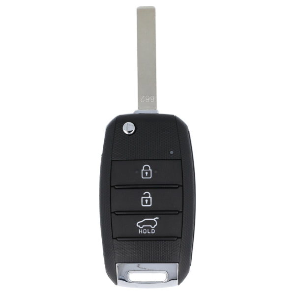 3 Button Flip Remote with Aftermarket Blade (Picanto 3 2017-) (No Logo)