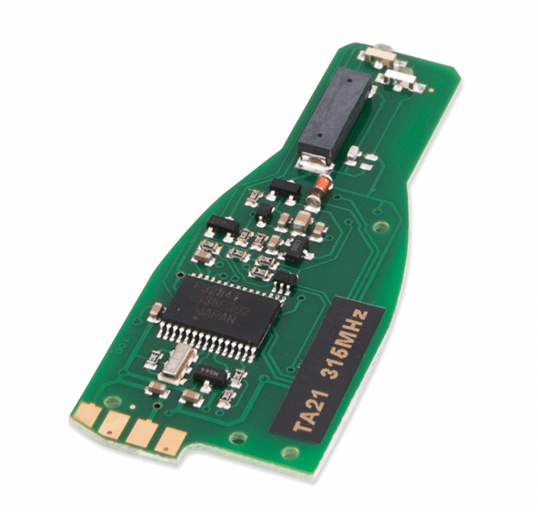 TA21 - PCB for Mercedes IR key fob case with chrome. Frequency - 315 MHz