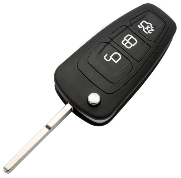 Focus, Mondeo, C-Max Flip Remote (OEM Board, Aftermarket Case)